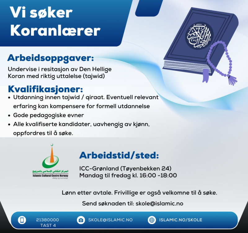 ICC Søker Koranlærer